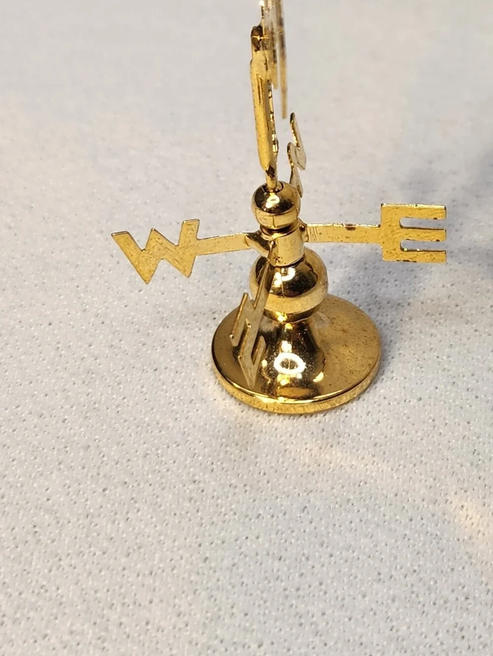 Vintage Miniature Dollhouse Brass Pieces 1:12 Scale Pedastol Clock, Calculator